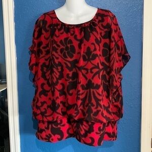 Style & Co back and dark red blouse for women